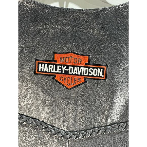 Highway Hawks Leather Vest With Harley Davidson Patch - Picture 5 of 5